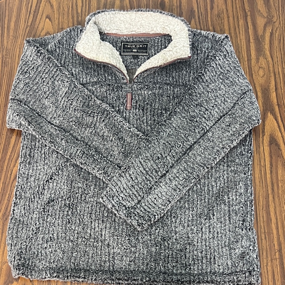 True Grit Men's Charcoal Zip-Up Sweater